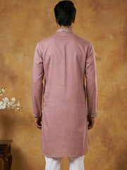 Silk Blend Designer Embroidered Kurta ( 65KO 5445Peach S )