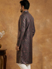 Men Cotton Blend Kurta with Foil Print ( 65KO 5452Maroon S ) [FF] [Q-11-14]