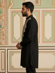 Japanese Fabric Embroidered Kurta ( 65KO 5453Black S ) [FF] [N-7-8]