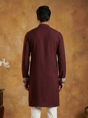 Japanese Fabric Embroidered Kurta ( 65KO 5453Purple S ) [FF] [N-7-8]