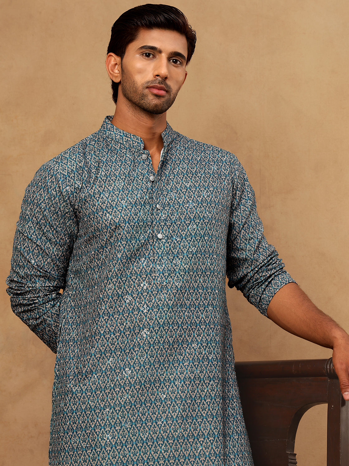 DesiQlo Men Printed Kurta Only - Multicolor