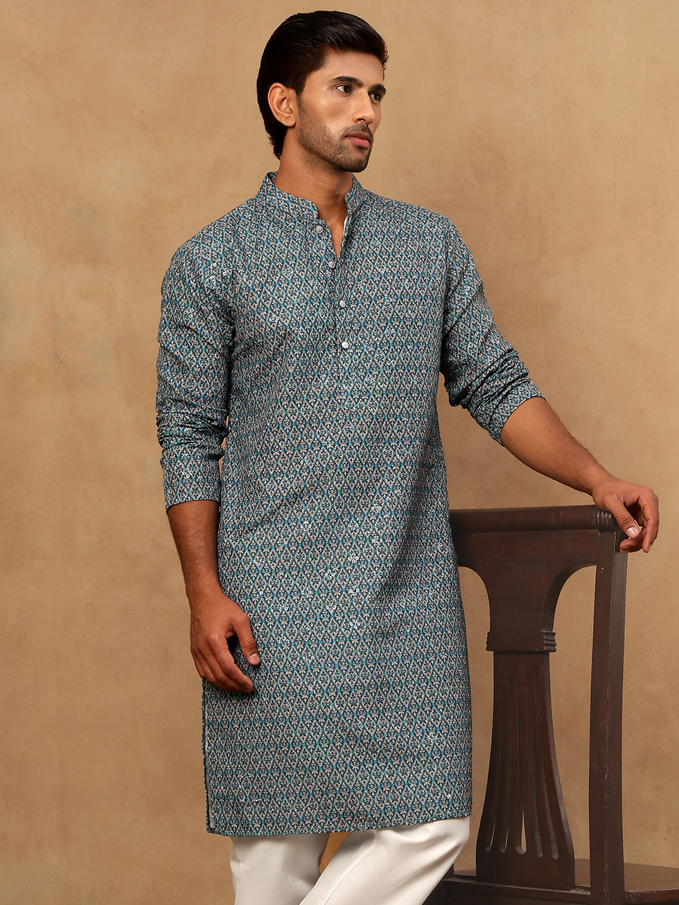 DesiQlo Men Printed Kurta Only - Multicolor