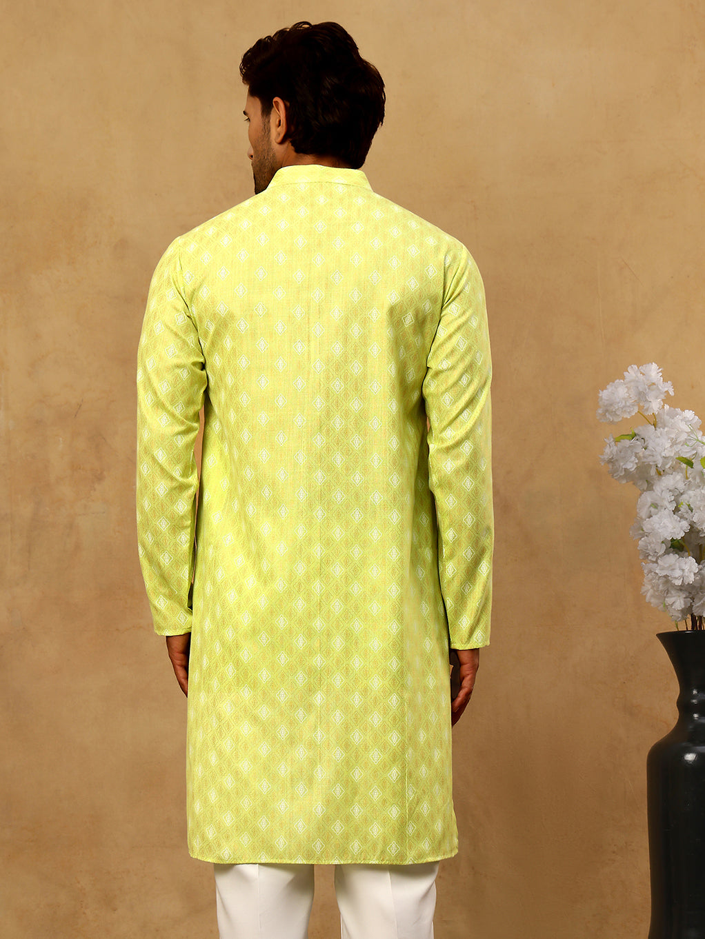DesiQlo Men Printed Kurta Only - Green - 65KO_5459Green_S