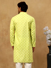 Classic Ethnic Print Cotton Blend Kurta ( 65KO 5459Green )
