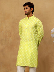 Classic Ethnic Print Cotton Blend Kurta ( 65KO 5459Green )