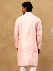Classic Ethnic Print Cotton Blend Kurta ( 65KO 5459Pink )