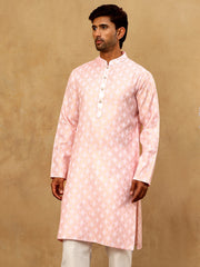 Classic Ethnic Print Cotton Blend Kurta ( 65KO 5459Pink )