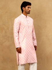 Classic Ethnic Print Cotton Blend Kurta ( 65KO 5459Pink )