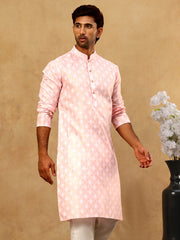Classic Ethnic Print Cotton Blend Kurta ( 65KO 5459Pink )