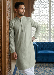 Embroidered Silk Blend Straight Kurta ( 65KO 5460Pista S ) [FF] [A-1-4]
