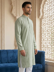 Embroidered Silk Blend Straight Kurta ( 65KO 5460Pista S ) [FF] [A-1-4]