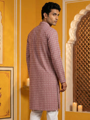 Embroidered Cotton Blend Kurta ( 65KO 5463Pink S ) [FF] [H-10]