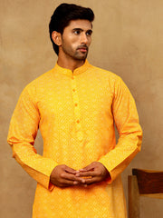 Traditional Printed Kurta for Men ( 65KO 5470Orange )