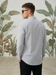 Men’s Charcoal Striped Short Kurta ( 65KO 5471Charcoal S ) [FF] [K-14]