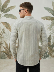 Men’s Grey Striped Short Kurta ( 65KO 5471Grey S ) [FF] [K-14]