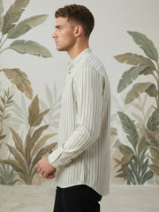 Men’s Grey Striped Short Kurta ( 65KO 5471Grey S ) [FF] [K-14]