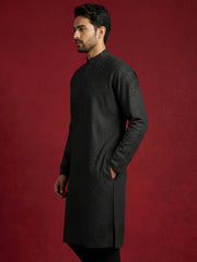 Men Black Embroidered Festive Kurta ( 65KO 5472Black S ) [FF] [Q-11-14]