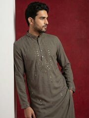 Men Japanese Imported Embroidered Kurta ( 65KO 5474Brown S ) [FF] [I-1] [FF] [M-5]