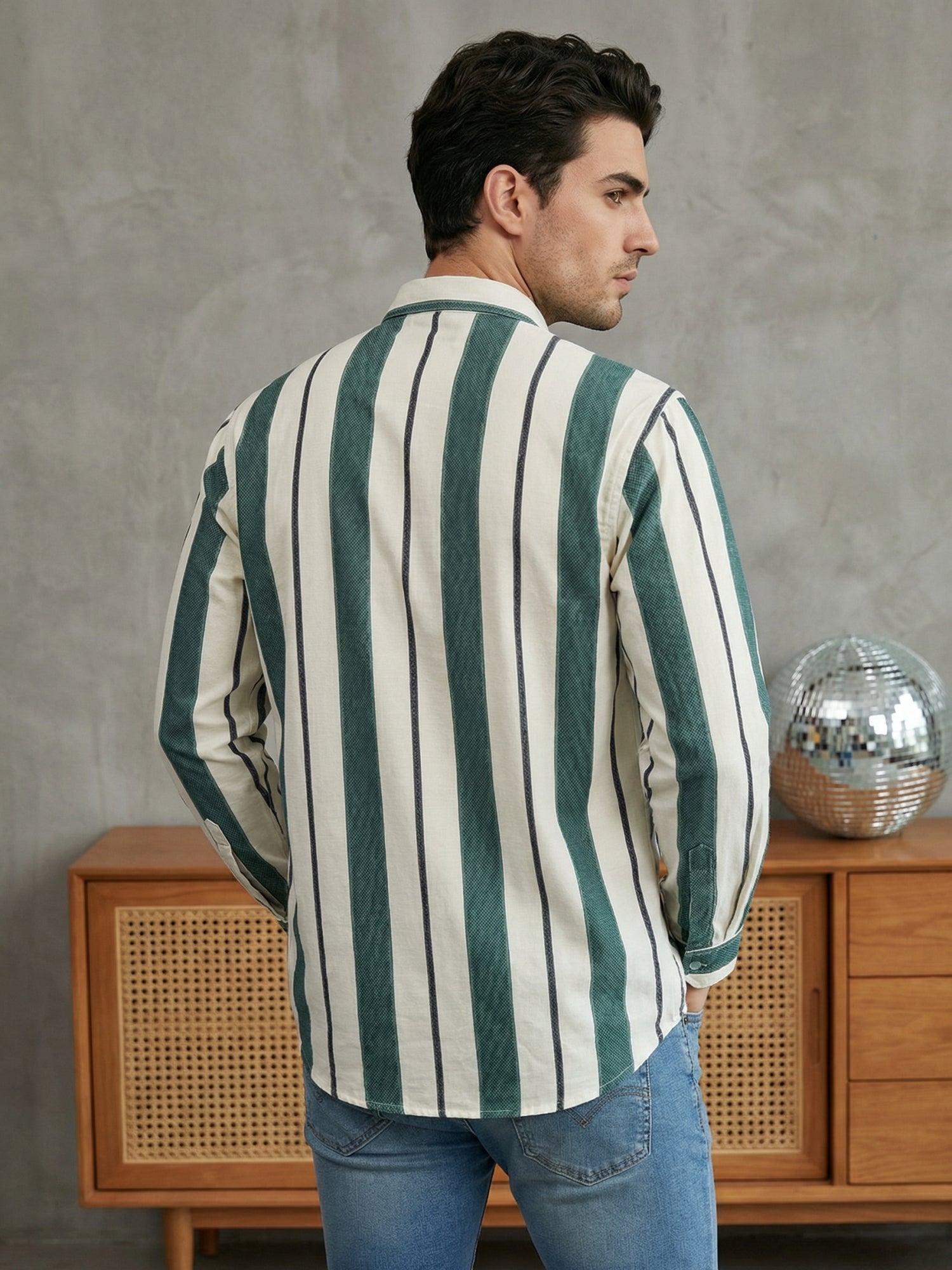 DesiQlo Men Printed Kurta Only - Green - 65SK_5484Green_S