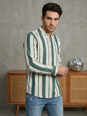 Men Traditional Stripe Printed Short Kurta ( 65SK 5484Green ) [FF] [K-13] [FF] [K-13]