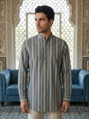 Stripe Pattern Cotton Blend Ethnic Kurta ( 65KO 5485Grey S ) [FF] [K-13]
