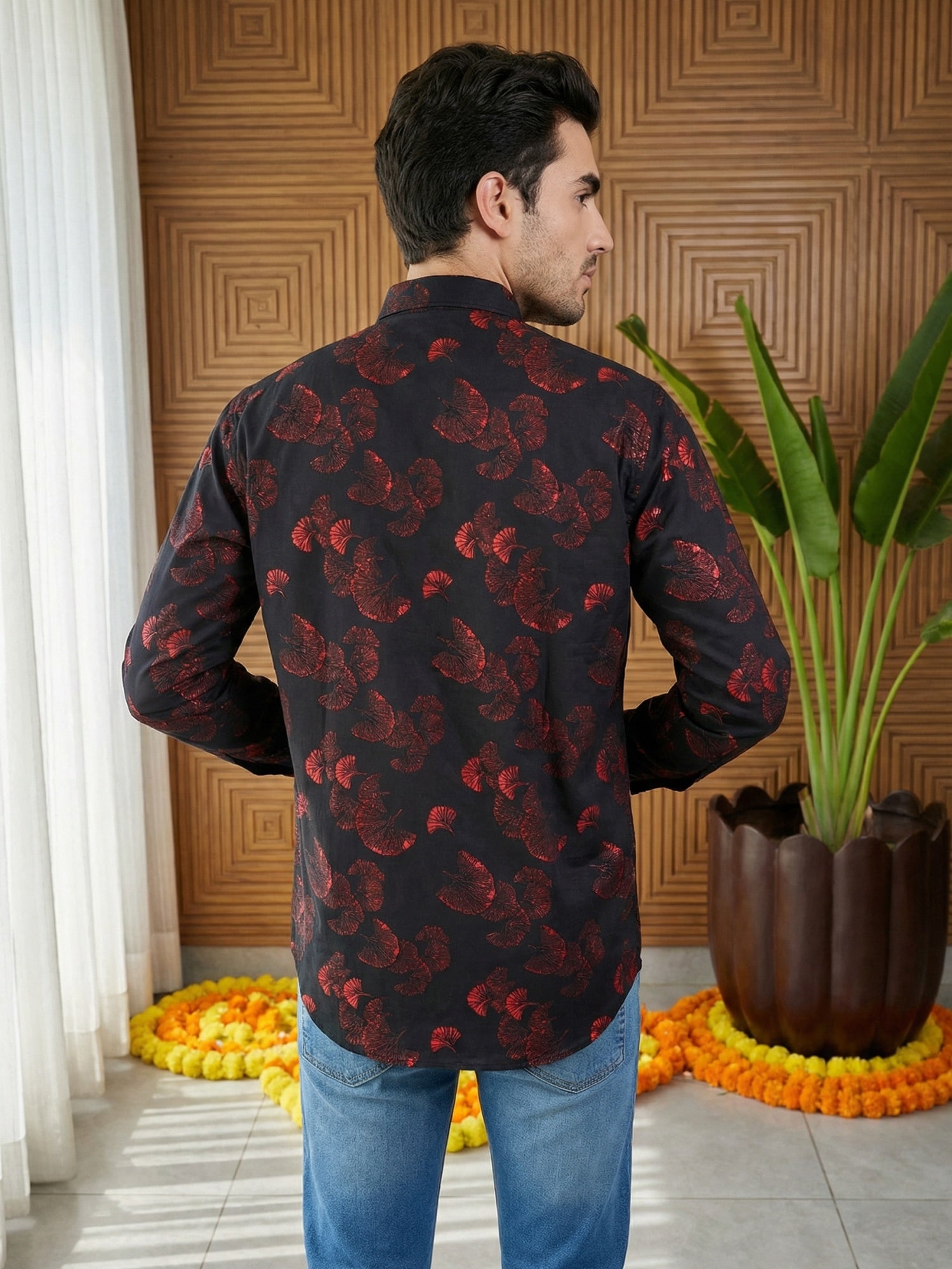 DesiQlo Men Printed Kurta Only - Black - 65KO_5493Black_S