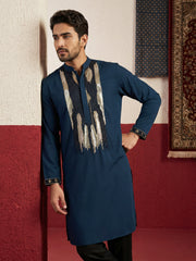 Japanese Fabric Embroidered Kurta ( 65KO 5497Peacock S ) [FF] [B-6]