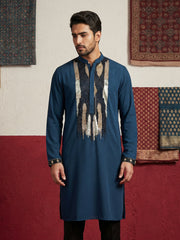 Japanese Fabric Embroidered Kurta ( 65KO 5497Peacock S ) [FF] [B-6]