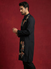 Japanese Imported Fabric Embroidered Kurta ( 65KO 5499Black S ) [FF] [E-10]