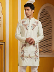 Japanese Imported Fabric Embroidered Kurta ( 65KO 5499White )