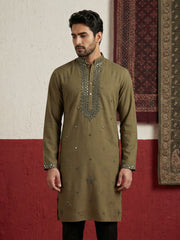 Japanese Fabric & Mirror Work Kurta ( 65KO 5500Mehndi S ) [FF] [Q-7]