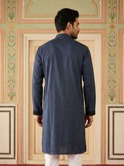 Modern Ethnic Silk Blend Kurta ( 65KO 5501Navy S ) [FF] [A-1-4]