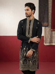Luxury Festive Ethnic Kurta for Men ( 65KO 5503Black S ) [FF] [H-10]