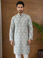 Men’s Cotton Blend Ethnic Printed Kurta ( 65KO 5510Grey ) [FF] [N-13]