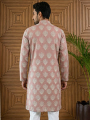 Men’s Cotton Blend Ethnic Printed Kurta ( 65KO 5510Peach ) [FF] [N-13]