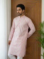 Men’s Cotton Blend Ethnic Printed Kurta ( 65KO 5510Pink ) [FF] [N-13]