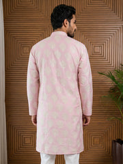 Men’s Cotton Blend Ethnic Printed Kurta ( 65KO 5510Pink ) [FF] [N-13]