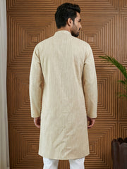 Woven Design Kurta for Men ( 65KO 5518Beige ) [FF] [H-8]