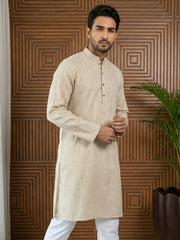 Woven Design Kurta for Men ( 65KO 5518Beige ) [FF] [H-8]