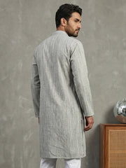 Woven Design Kurta for Men ( 65KO 5518Grey ) [FF] [H-8]