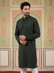 Japanese Embroidered Festive Kurta for Men ( 65KO 5519Olive ) [FF] [P-6]