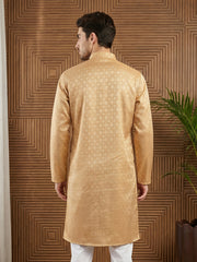 Woven Design Cotton Jacquard Kurta ( 65KO 5521Orange ) [FF] [P-10]