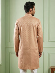 Woven Design Cotton Jacquard Kurta ( 65KO 5521Peach ) [FF] [P-10]