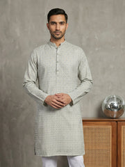 Foil Printed Cotton Blend Kurta ( 65KO 5523Off-White ) [FF] [A-14]