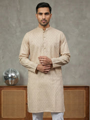 Foil Printed Cotton Blend Kurta ( 65KO 5523Peach ) [FF] [A-14]