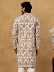 Men’s Printed & Embroidered Kurta ( 65KO 5529Multi ) [FF] [B-4]