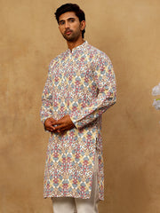 Men’s Printed & Embroidered Kurta ( 65KO 5529Multi ) [FF] [B-4]
