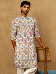 Men’s Printed & Embroidered Kurta ( 65KO 5529Multi ) [FF] [B-4]