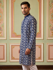Floral Embroidered Viscose Rayon Kurta ( 65KO 5533Peacock )