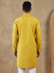 Men’s Imported Japanese Embroidered Kurta ( 65KO 5541Yellow ) [FF] [N-7]
